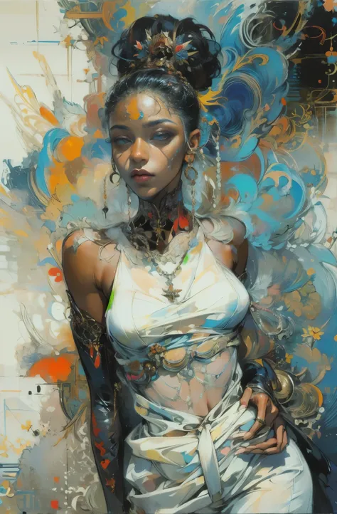 Beautiful Black Women Paintings, pretty much beautiful face, hip hop, soulful, Avant-garde, Queen of the Streets, check it out, Ultra-detailed paintings inspired by WLOP, art station trends, fantasy art, A complicated mess, The art of hitting, wallop art, ...