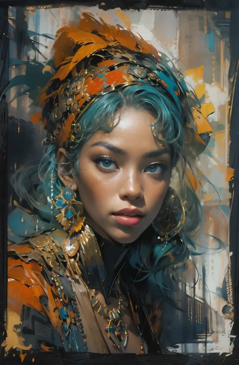 Beautiful Black Women Paintings, pretty much beautiful face, Female Rapper, Queen of Hip Hop, soulful, Avant-garde, Empress of the Streets, Street fashion guide, check it out, Ultra-detailed paintings inspired by WLOP, art station trends, fantasy art, A co...