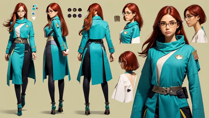 (masterpiece, best quality), detailed, (1girl), ((character concept art)), ((character design sheet, same character, front, side...