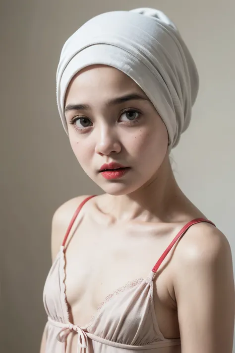 (Wearing Top Pastel), Very cute and baby-like face, Power puff girl, Naked, Angry pose, Angry face, (((HIJAB MALAY GIRL))), masutepiece, High quality, UHD 45K, Realistic face, Realistic skin feeling , A Japanese Lady, 8 years old, , Very cute and baby-like...