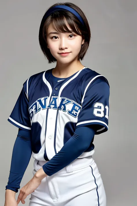 ((highest quality)), ((masterpiece)), (be familiar with), perfect face,baby face,woman,baseball uniform,short hair,catcher
