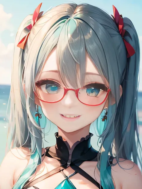 、Glasses、The arrival of spring、 (alone:1.5,)Super detailed,bright colors, very beautiful detailed anime face and eyes, look straight,shiny_skin,girl, ((gradation hair、Red and purple、long hair））、forehead is exposed.、long hair、shiny hair, delicate beautiful ...