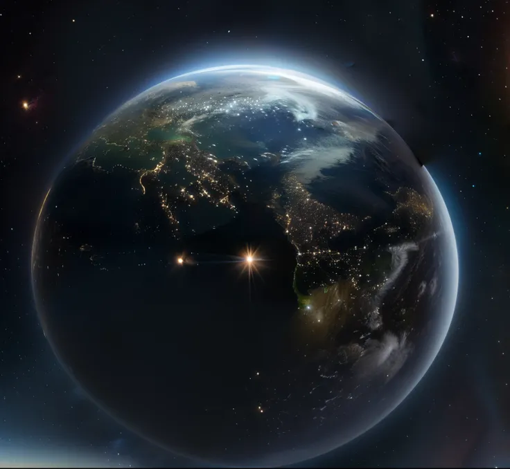 Close-up of a planet,There is a bright light shining above, Earth from space, Viewed from spaceEarth的照片, photo from space, space photos, 太空中的Earth, 在黑暗的天空中看到的Earth, 背景中的Earth, Earth, 下面可见Earth, looming over 太空中的Earth, Earth在背景中, our planet, Viewed from spa...