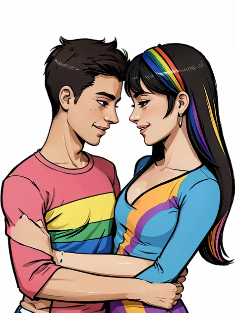 Cartoon de casal LGBT 