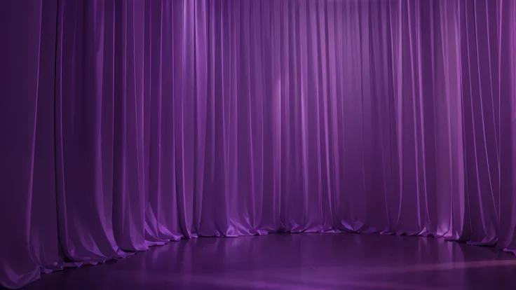 matte purple room simple closed monochrome round empty completely the walls are hung with floor-length curtains  A purple stage with a purple curtain, a spotlight in the middle and a dark floor. glossy texture, smooth 3d model, multiple light sources, rim ...