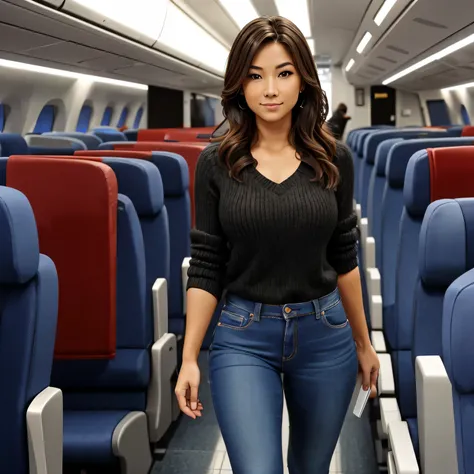 a girl wearing tight jeans and high heels became aware of someone staring at me from across the aisle, so I turned around. But there was no one in sight.