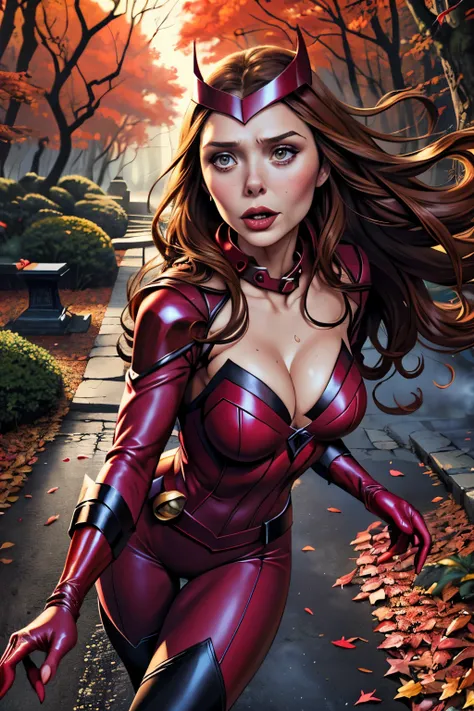 ((highest quality)), ((masterpiece)), (be familiar with), ((elizabeth olsen)), ((scarlet witch)), perfect face、precise、(accurate...