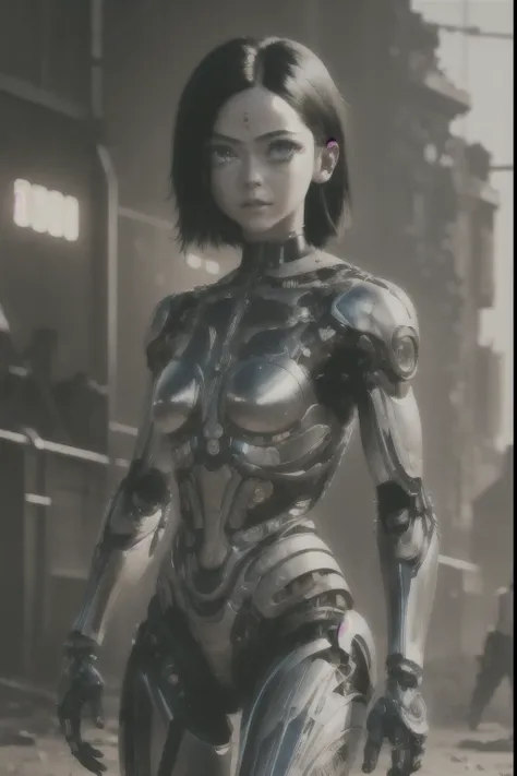 alita: battle angel, (cyborg girl:1.2), sci-fi, cyberpunk uhd, hdr, 16k, ((masterpiece)), alita woman, sharp, beautiful