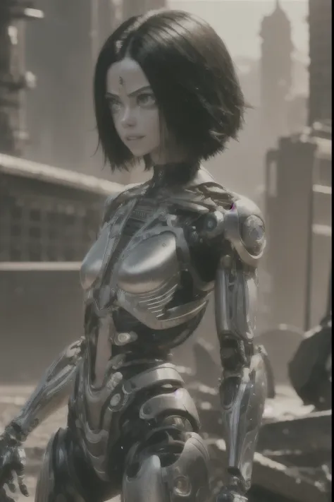 alita: battle angel, (cyborg girl:1.2), sci-fi, cyberpunk uhd, hdr, 16k, ((masterpiece)), alita woman, sharp, beautiful, full bo...