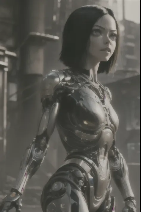 alita: battle angel, (cyborg girl:1.2), sci-fi, cyberpunk uhd, hdr, 16k, ((masterpiece)), alita woman, sharp, beautiful, full bo...