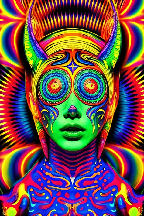 highest quality, masterpiece, ultra high resolution, alien, acid, psychedelic, tribal, god