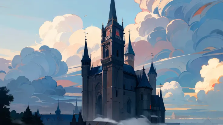 In medieval Europe，There is a dark castle towering into the clouds
