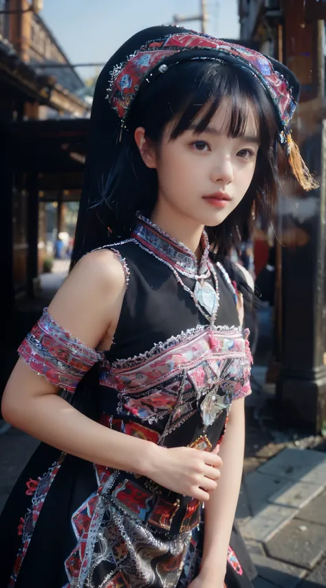  chiaroscuro， depth of field，  ultra high definition， retina， masterpiece， anatomically correct，  Ultra-detailed， high quality， （8K）， （4K）， （masterpiece）， （Realistic skin texture）， a girl， Zhuang Dresses