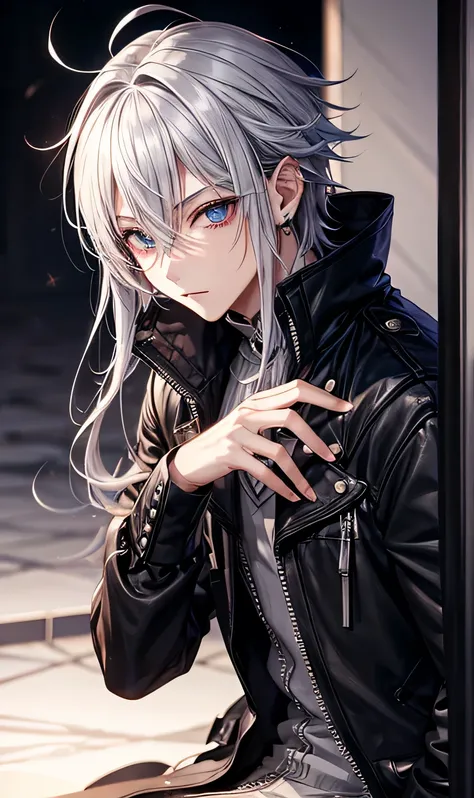 male,silver hair,Visual Kei