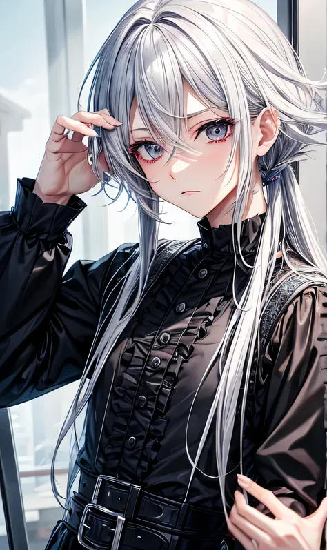 male,silver hair,Visual Kei