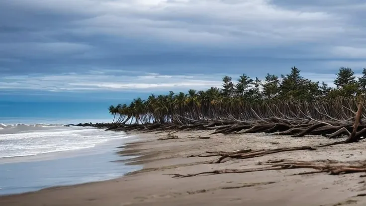 trees that have been washed up on the beach by the ocean, unfinished roots of white sand, incredibly beautiful, by Richard Gruelle, beach trees in the background, breath taking, breath taking beautiful, driftwood, enigmatic natural beauty, beautiful and om...