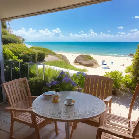 bord de mer，At home，terrazzo，Drink tea，fume，et le soleil brillait de mille feux 