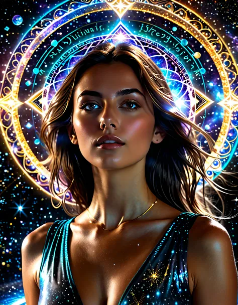 (best quality,4k,8k,highres,masterpiece:1.2),ultra-detailed,(realistic,photorealistic,photo-realistic:1.37),quantum mechanics,mystery,beautiful girl,universal truth,illustration,cosmic backdrop,surreal elements,vibrant colors,hidden messages,ethereal atmos...