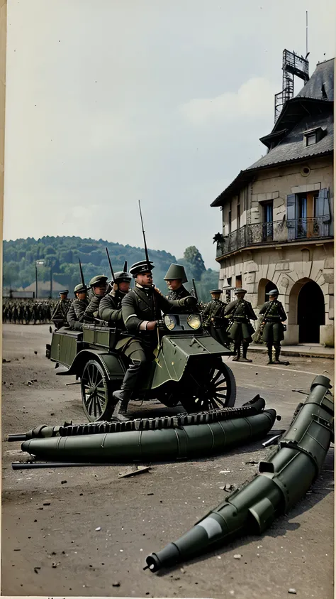 France army mobilized for war with sophisticated weapons in 1914 during world war 1