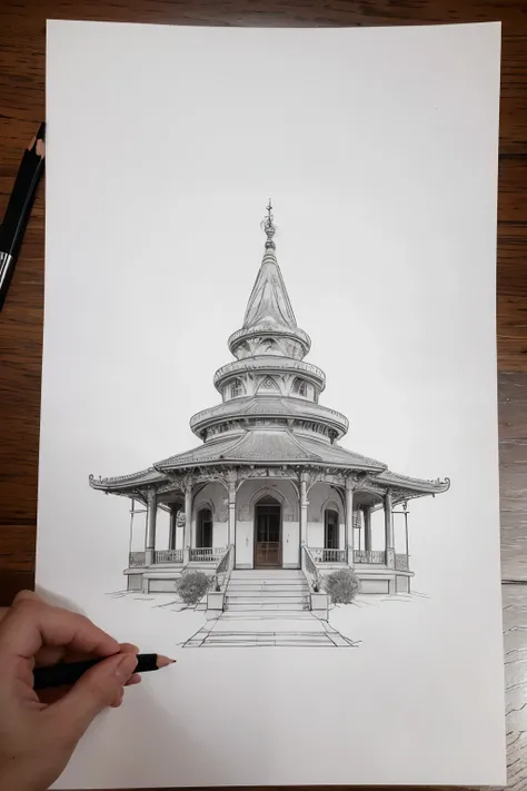 Draw a temple by pencil simple very very simple like 11year 


