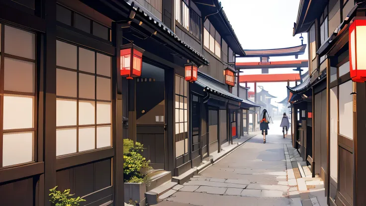 old townscape、daytime、alley、Kyoto