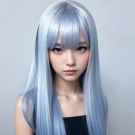 Draw a girl with silver hair