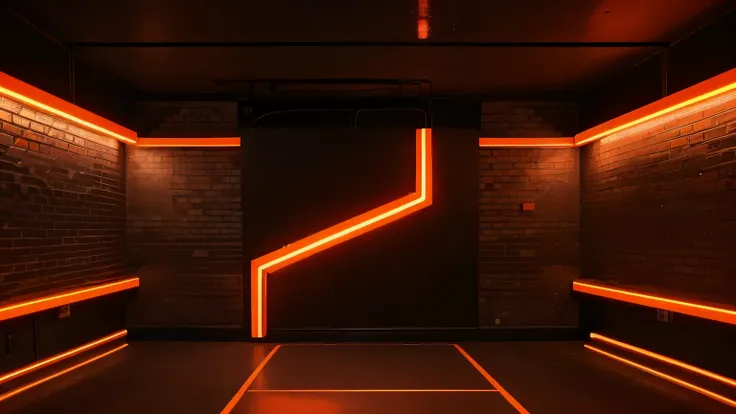 Design a captivating YouTube background inspired by the dynamic ambiance of a gamer or videographers studio, featuring vibrant orange neon lights. Envision a darkened room illuminated by the warm glow of orange neon strips, creating a futuristic and inviti...