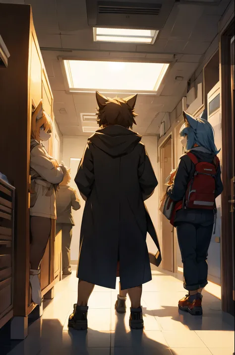 top quality, best quality, High-quality illustrations, masterpiece, super high resolution, detailed background, absurdres, perfect anatomy(kemono, furry anthro)Hospitals with power outages, 3+boys, 3+girls, good lighting, cinematic shadow,