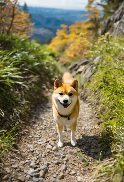 hiking shiba