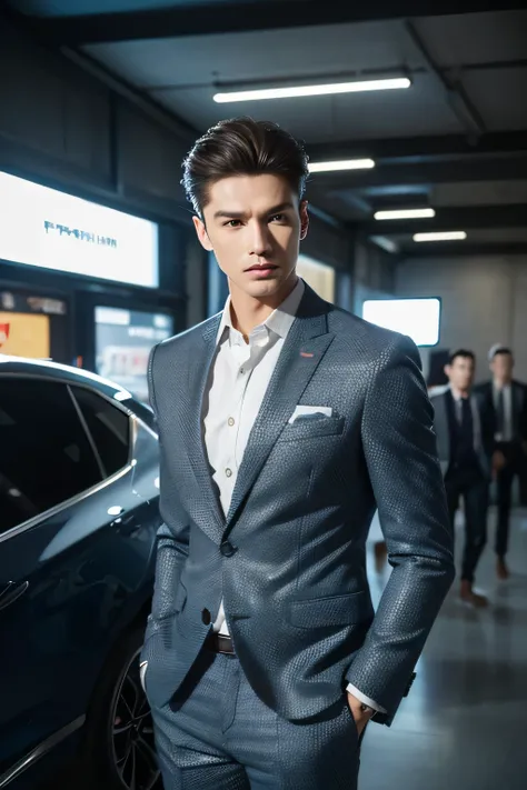 Fashion suit, elite mens suit, casual fashion atmosphere, front view, hyper-realistic photography, commercial photography, hyper-realistic, ultra-high definition, LS, high-definition 8k --ar 16:9 --s 750 --v 5.1