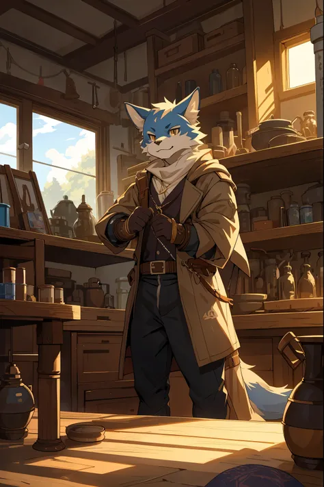 cover page, highres, top quality, best quality, paid reward available, unparalleled masterpiece, perfect artwork, absurdres, High-quality illustrations, super high resolution, detailed background, perfect anatomy(1boy, solo, kemono, furry anthro, alchemist...