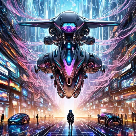 (highest quality、masterpiece、High resolution、detailed)、{(very beautiful girl:1.5),(Cyberpunk attire:1.5)}、web,Sdxl,robot、、(Virtual space:1.3),、artificial intelligence(AI)、(Japan in a new era:1.4)、(drone),VR,AR,clone,biotechnology,
(Smart)・(Flying Car:1.2),...