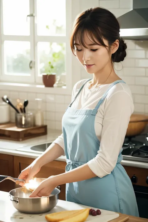 Beautuful Women，Cook，Bright light