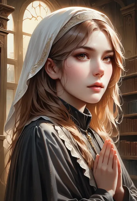 (best quality,4k,8k,highres,masterpiece:1.2),ultra-detailed,(realistic,photorealistic,photo-realistic:1.37),nun,religious

For the prompt about Blessed Teresa of Calcutta, the following is a detailed high-quality prompt:
"A nun in a black robe standing in ...