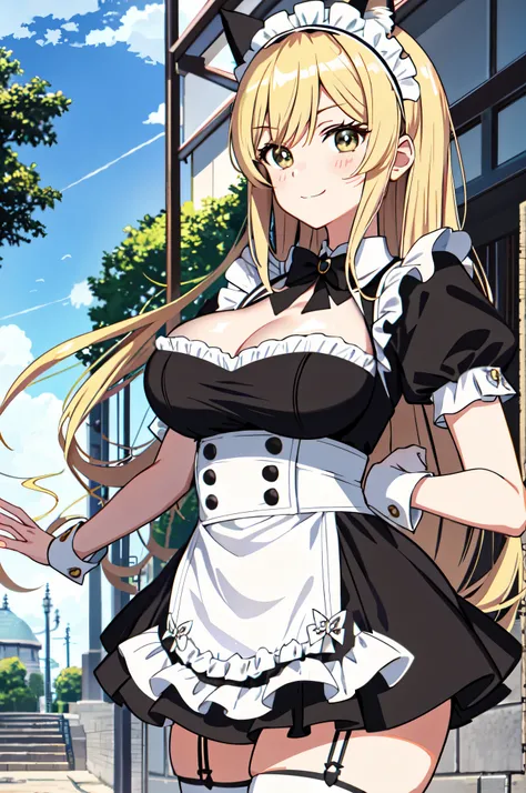 anime character with a roupa de empregada and a cat ears, (SFW) seguro para o trabalho, Oppai, anime girl in a maid costume, roupa de empregada, anime maids riding starter tanks, fanart de marin kitagawa, linda empregada, garota anime sedutora, seios grand...