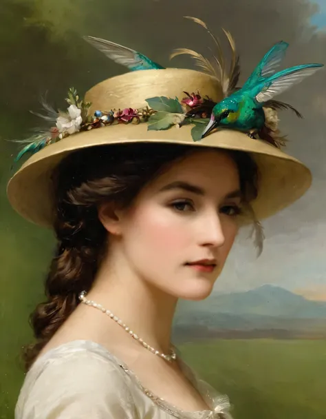 in the 19th century，European and American women often use hummingbird feathers as hat accessories，