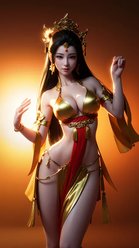 ((Best quality)), ((Masterpiece)), (Details:1.4), 3d, (((Beautiful Guan Yin has perfect big breasts and naked))), HDR ( High dynamic range), ray tracing, NVIDIA RTX, ultra-resolution, realistic details, subsurface scattering, PBR texturing, post-processing...