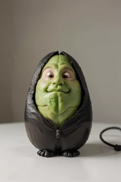 An avocado-shaped character