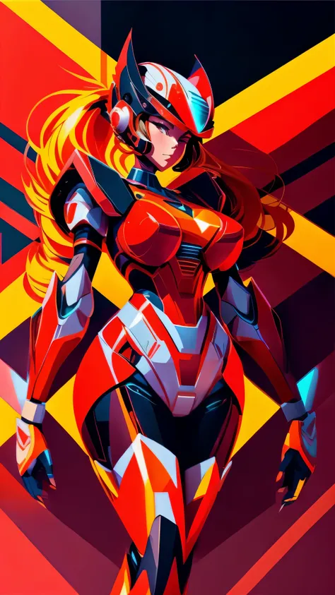 A beautiful woman, 1 girl, (( mecha)), sexy body figure, long legs, large breasts, cleavage, beautiful face, Vanessa Kirby, milf, age 28, royal, long blonde color hair, pony tail, helmet, fine armor, futuristic armor, holding green lazer sword, sci fi, int...