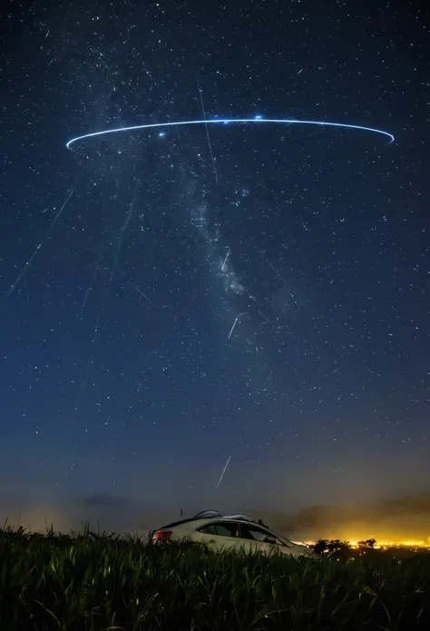 Estando en la noche con amigos en medio de un campo al aire libre. People saw a strange event in the sky, Some took photos with their phones of a symbol that appeared to be three sixes with lines inverted in a circular shape.. Alo lejos se alcanza a ver al...