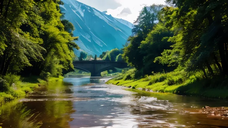 nature rain landscape flowers river
