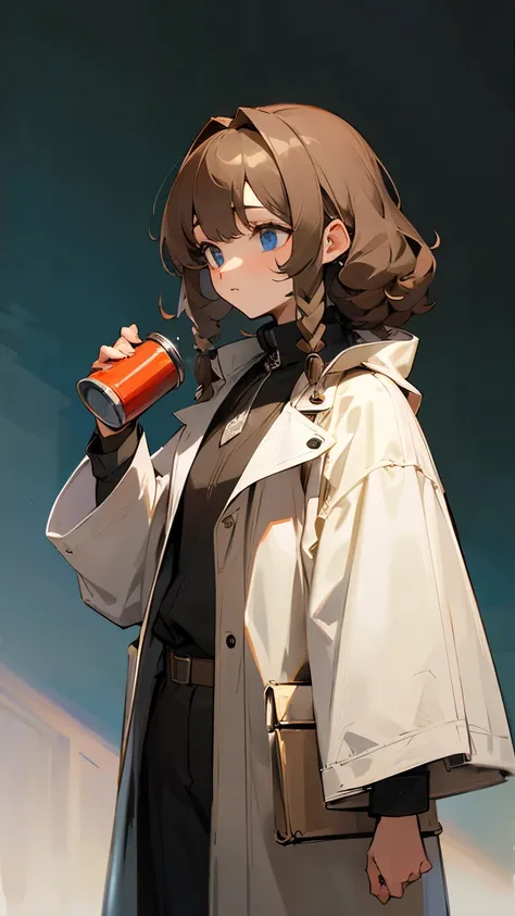 Alchemist,Age unknown,Unknown gender,Light brown permed hair,dark blue eyes,Light clothing with a white coat-like jacket,have a flask