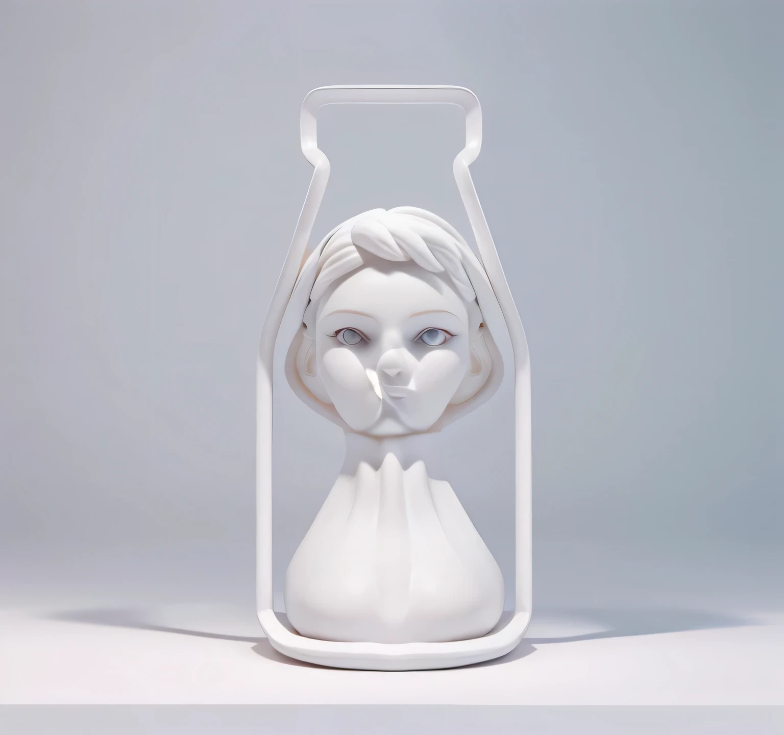 White，sculpture，best quality，3D rendering style