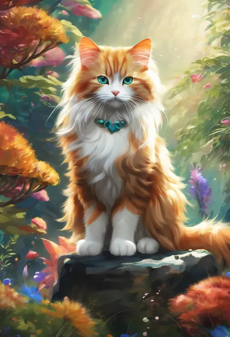 beautiful cat、Fantastic fur、Cats in a fantasy world、Feeling happy、Minsha Art