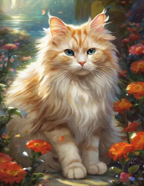 beautiful cat、Fantastic fur、Cats in a fantasy world、Feeling happy、Captivate the viewer、Minsha Art