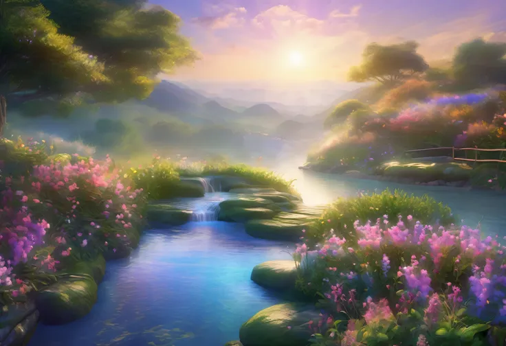 (best quality,4k,8k,highres,masterpiece:1.2),ultra-detailed,(realistic,photorealistic,photo-realistic:1.37),beautiful landscape,mesmerizing,ethereal,filled with happiness and luck,Minsha art,pastel colors,soft lighting,serene atmosphere,peaceful vibes,natu...