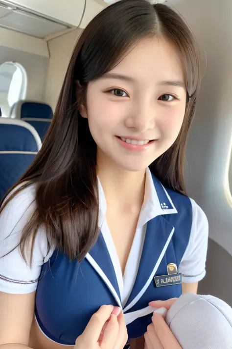 A 22-year-old with a cute, idol-like face and a baby face.　Occupation: Flight Attendant　Gentle and cute　smile gently　small bust　The uniform is a bikini　Standing of the whole body　You can see all the way to the tips of your feet　Raw photo　genuine　real　High ...