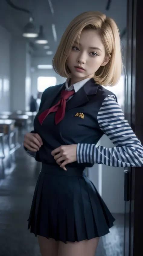 android 18,school uniform