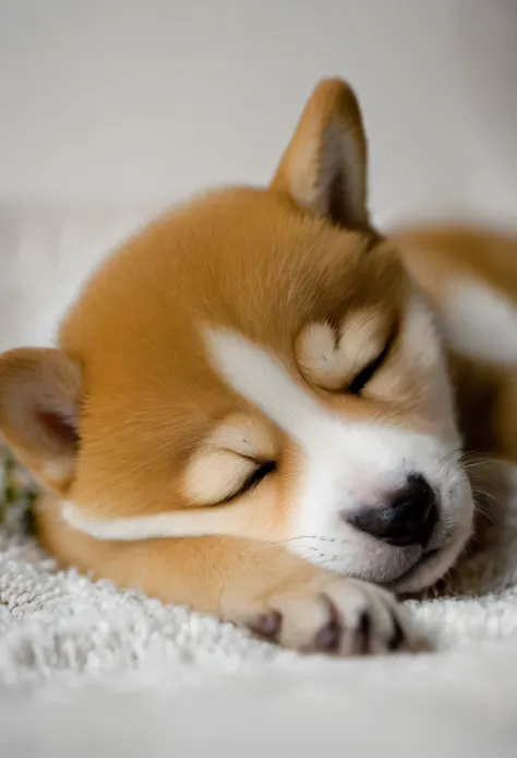 shiba puppy sleeping