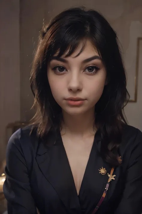 8K, Best Quality, 1girl, (Skindentation), night time, (Dark), Clear background in the room, (people), beautiful bangs, Gorgeous,, (Clothing and uniforms:1.3),soft-lighting, Attractive, Dark room, (mouth closed:1.2, Beautiful eyes, detailed eyes, detailed i...